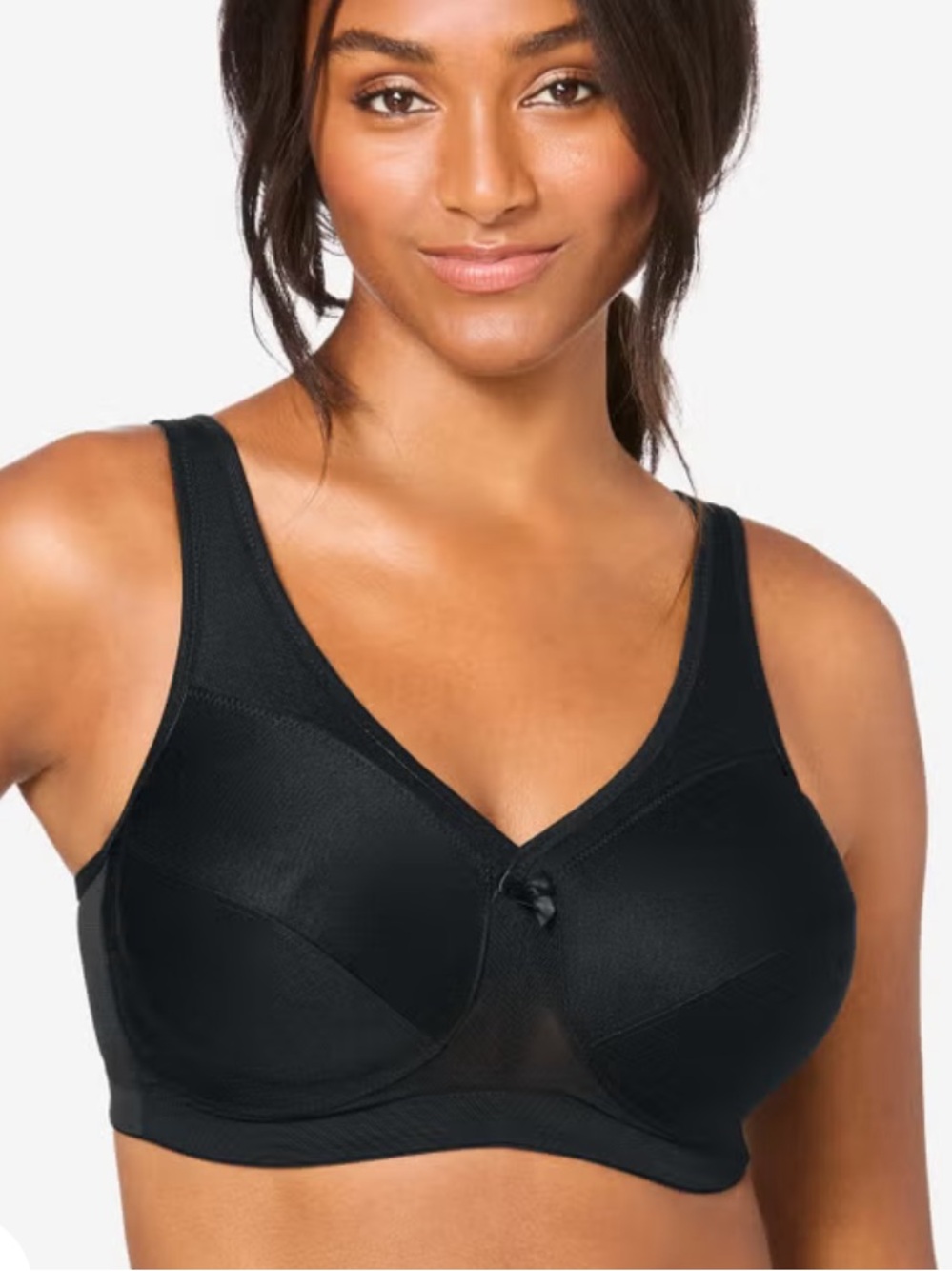 Glamorise Magic Lift Medium Impact Wireless Sport Black Bra 1005 Size 38C